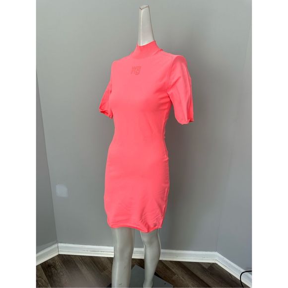 ALEXANDERWANG.T Appliquéd stretch-knit turtleneck mini dress SMALL $450 - Picture 5 of 9